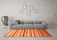 Machine Washable Abstract Orange Contemporary Rug, wshcon386org