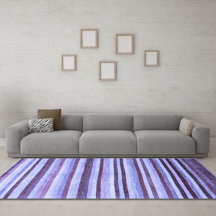 Machine Washable Abstract Blue Contemporary Rug in a Living Room, wshcon386blu
