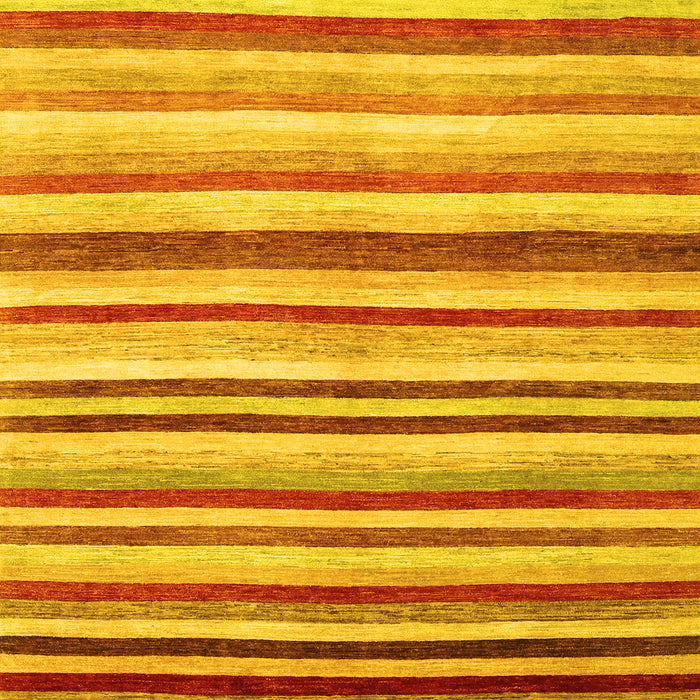 Machine Washable Abstract Yellow Contemporary Rug, wshcon386yw