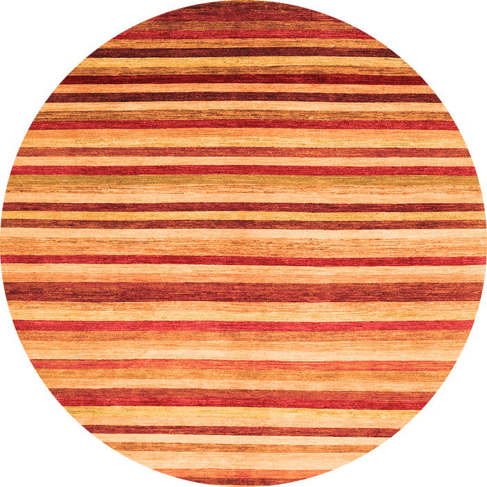 Square Abstract Orange Contemporary Rug, con386org