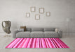 Machine Washable Abstract Pink Contemporary Rug in a Living Room, wshcon386pnk