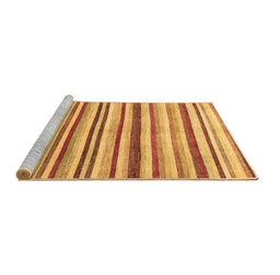 Sideview of Machine Washable Abstract Brown Contemporary Rug, wshcon386brn