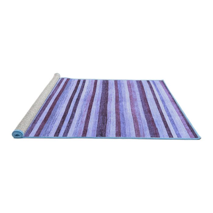 Sideview of Machine Washable Abstract Blue Contemporary Rug, wshcon386blu