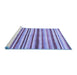 Sideview of Machine Washable Abstract Blue Contemporary Rug, wshcon386blu