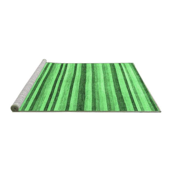 Sideview of Machine Washable Abstract Emerald Green Contemporary Area Rugs, wshcon386emgrn