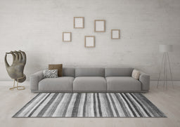 Machine Washable Abstract Gray Contemporary Rug in a Living Room,, wshcon386gry