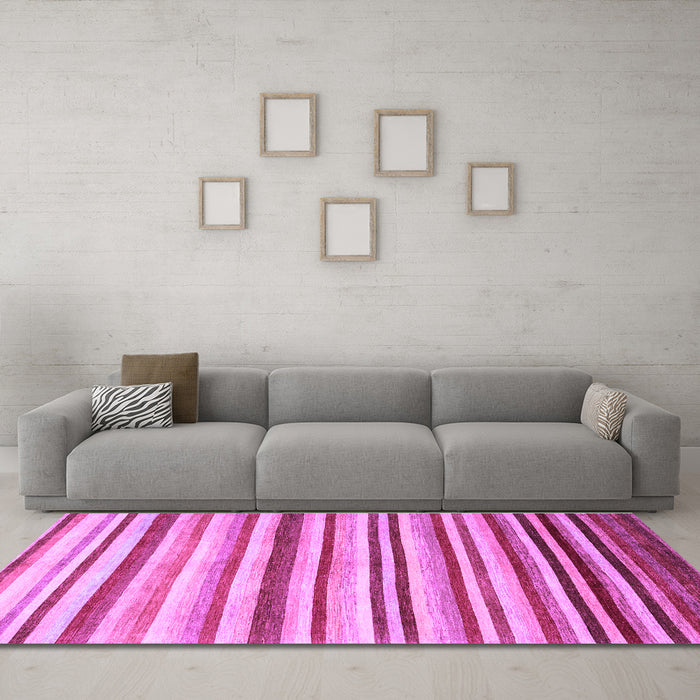 Machine Washable Abstract Purple Contemporary Area Rugs in a Living Room, wshcon386pur