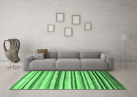 Machine Washable Abstract Emerald Green Contemporary Rug, wshcon386emgrn