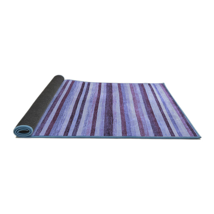 Sideview of Abstract Blue Contemporary Rug, con386blu