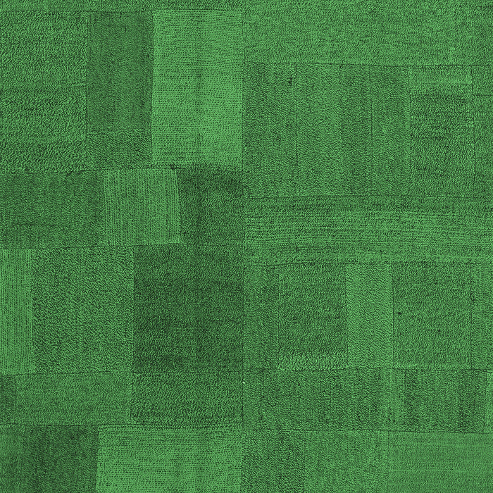 Machine Washable Patchwork Emerald Green Transitional Area Rugs, wshcon387emgrn