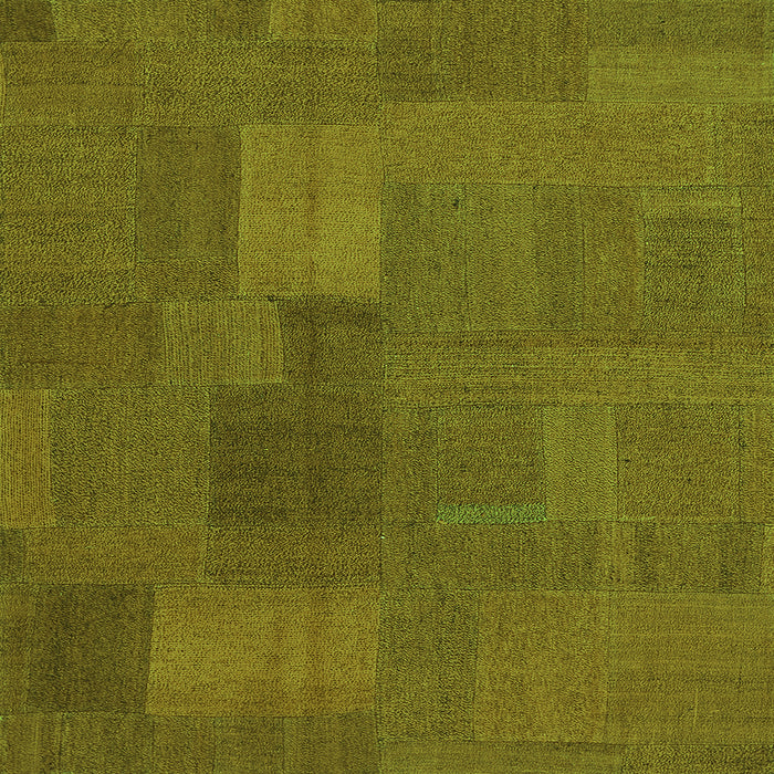 Serging Thickness of Patchwork Green Transitional Rug, con387grn