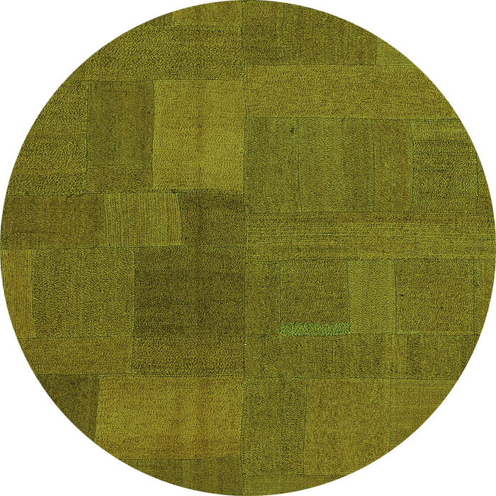 Square Patchwork Green Transitional Rug, con387grn