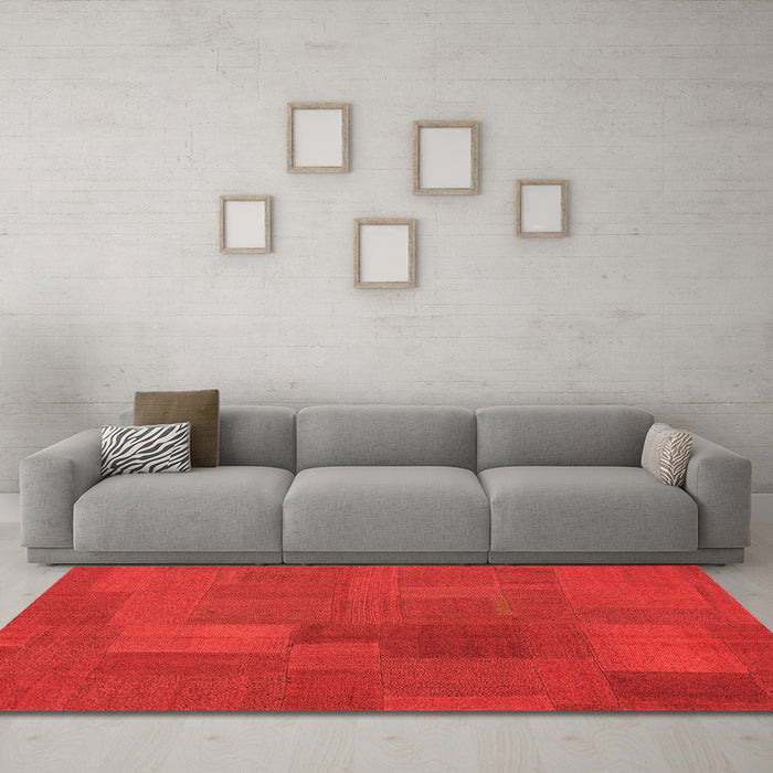 Machine Washable Patchwork Orange Transitional Area Rugs in a Living Room, wshcon387org