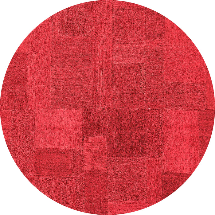Machine Washable Patchwork Red Transitional Rug, wshcon387red
