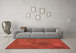 Machine Washable Patchwork Brown Transitional Rug in a Living Room,, wshcon387brn