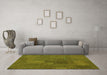 Machine Washable Patchwork Green Transitional Area Rugs in a Living Room,, wshcon387grn