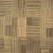 Square Machine Washable Abstract Brown Contemporary Rug, wshcon388brn