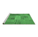 Sideview of Machine Washable Abstract Emerald Green Contemporary Area Rugs, wshcon388emgrn