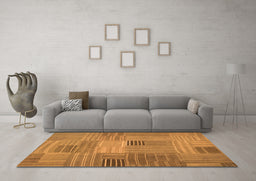 Machine Washable Abstract Orange Contemporary Area Rugs in a Living Room, wshcon388org