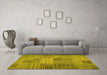 Machine Washable Abstract Yellow Contemporary Rug in a Living Room, wshcon388yw