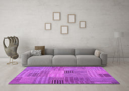 Machine Washable Abstract Pink Contemporary Rug in a Living Room, wshcon388pnk