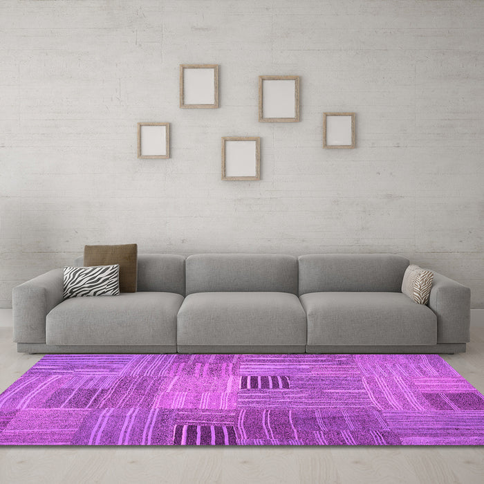 Machine Washable Abstract Pink Contemporary Rug in a Living Room, wshcon388pnk