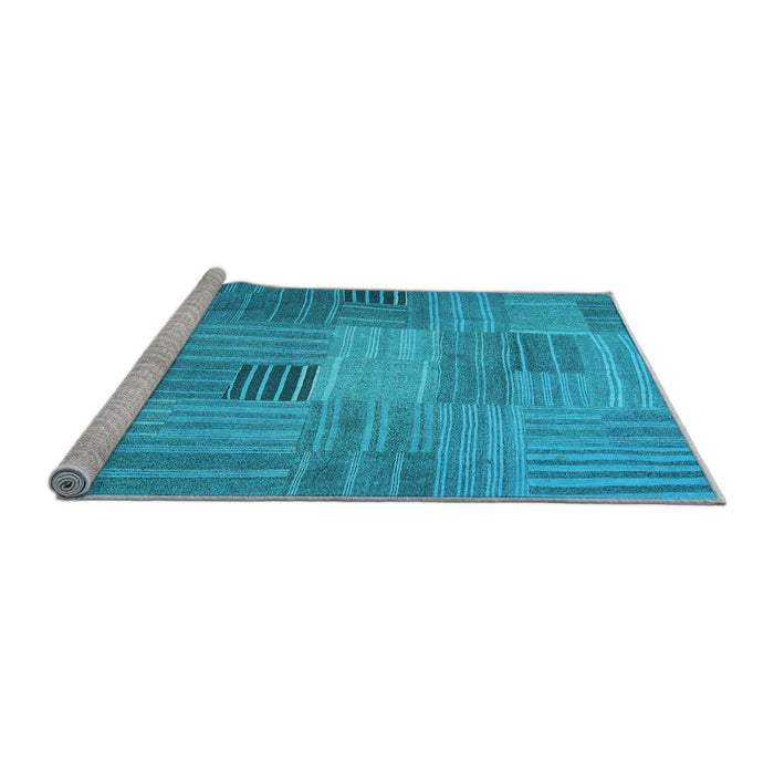 Sideview of Machine Washable Abstract Light Blue Contemporary Rug, wshcon388lblu