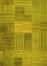 Machine Washable Abstract Yellow Contemporary Rug, wshcon388yw