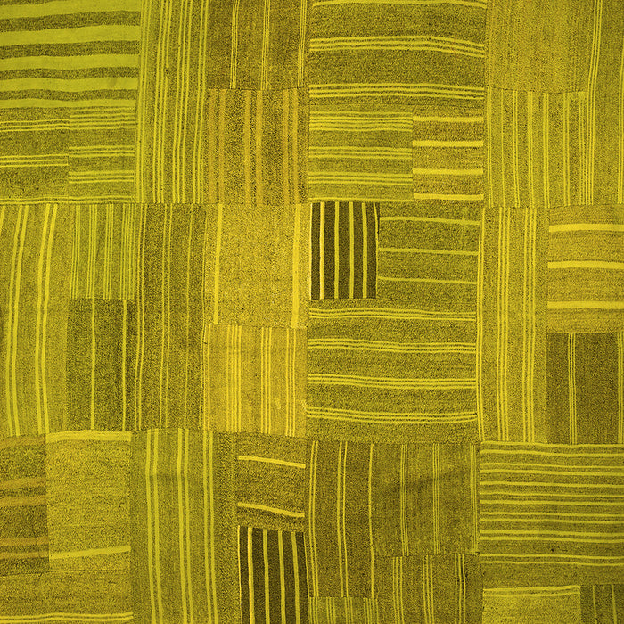 Square Machine Washable Abstract Yellow Contemporary Rug, wshcon388yw