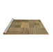 Sideview of Machine Washable Abstract Brown Contemporary Rug, wshcon388brn