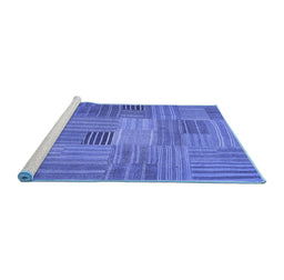 Sideview of Machine Washable Abstract Blue Contemporary Rug, wshcon388blu