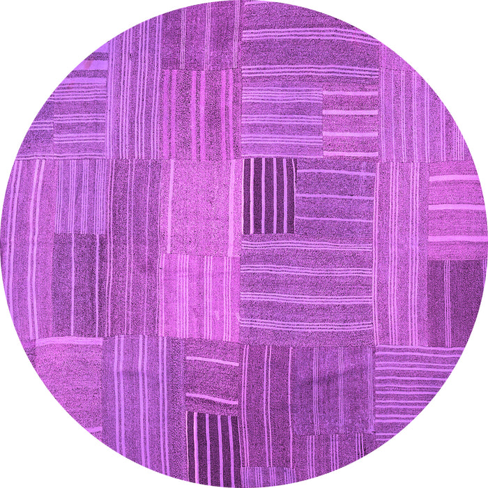 Round Machine Washable Abstract Pink Contemporary Rug, wshcon388pnk