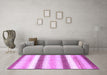 Machine Washable Abstract Purple Contemporary Area Rugs in a Living Room, wshcon389pur