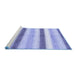 Sideview of Machine Washable Abstract Blue Contemporary Rug, wshcon389blu