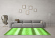 Machine Washable Abstract Green Contemporary Area Rugs in a Living Room,, wshcon389grn