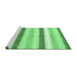 Sideview of Machine Washable Abstract Emerald Green Contemporary Area Rugs, wshcon389emgrn