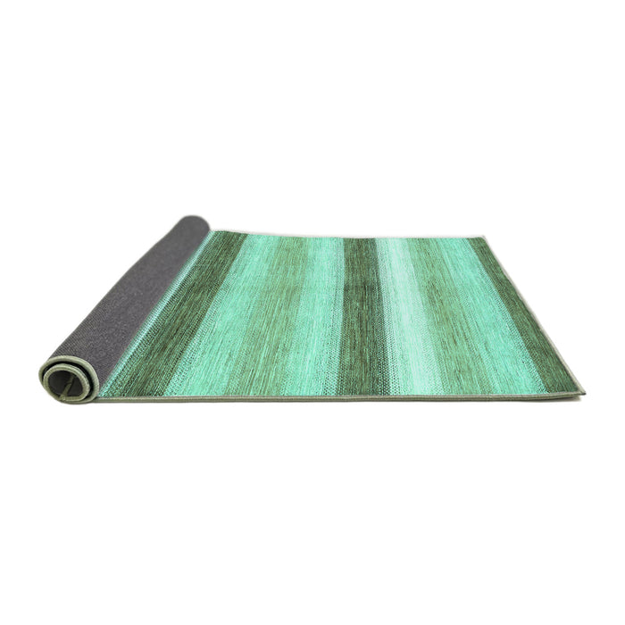 Sideview of Abstract Turquoise Contemporary Rug, con389turq