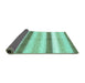 Sideview of Abstract Turquoise Contemporary Rug, con389turq