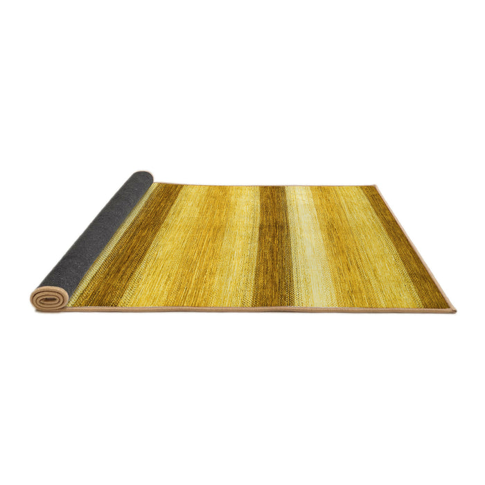 Sideview of Abstract Yellow Contemporary Rug, con389yw