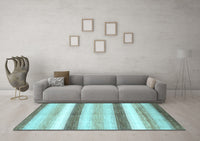 Machine Washable Abstract Light Blue Contemporary Rug, wshcon389lblu