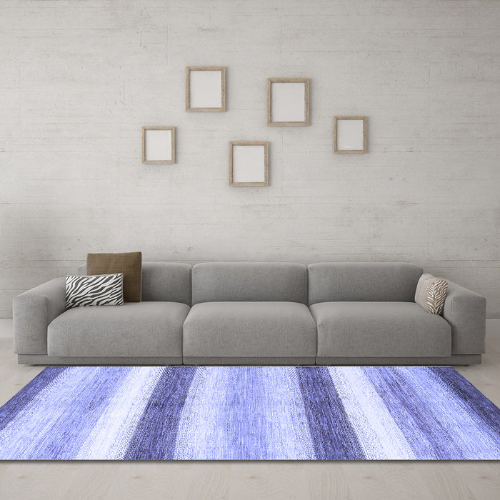 Machine Washable Abstract Blue Contemporary Rug in a Living Room, wshcon389blu
