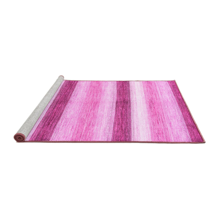 Sideview of Machine Washable Abstract Pink Contemporary Rug, wshcon389pnk