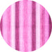 Round Abstract Pink Contemporary Rug, con389pnk