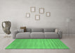 Machine Washable Abstract Emerald Green Contemporary Area Rugs in a Living Room,, wshcon38emgrn