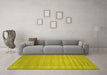 Machine Washable Abstract Yellow Contemporary Rug in a Living Room, wshcon38yw