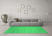 Machine Washable Abstract Green Contemporary Area Rugs in a Living Room,, wshcon38grn