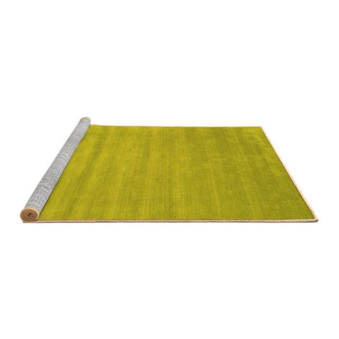 Sideview of Machine Washable Abstract Yellow Contemporary Rug, wshcon38yw