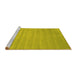 Sideview of Machine Washable Abstract Yellow Contemporary Rug, wshcon38yw