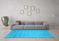 Machine Washable Abstract Light Blue Contemporary Rug, wshcon38lblu