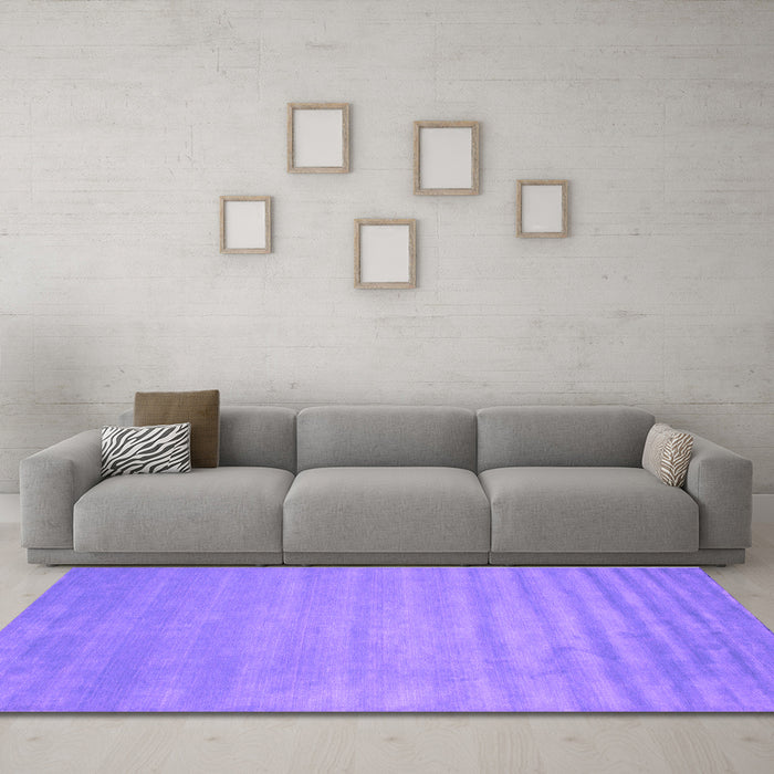 Machine Washable Abstract Purple Contemporary Area Rugs in a Living Room, wshcon38pur